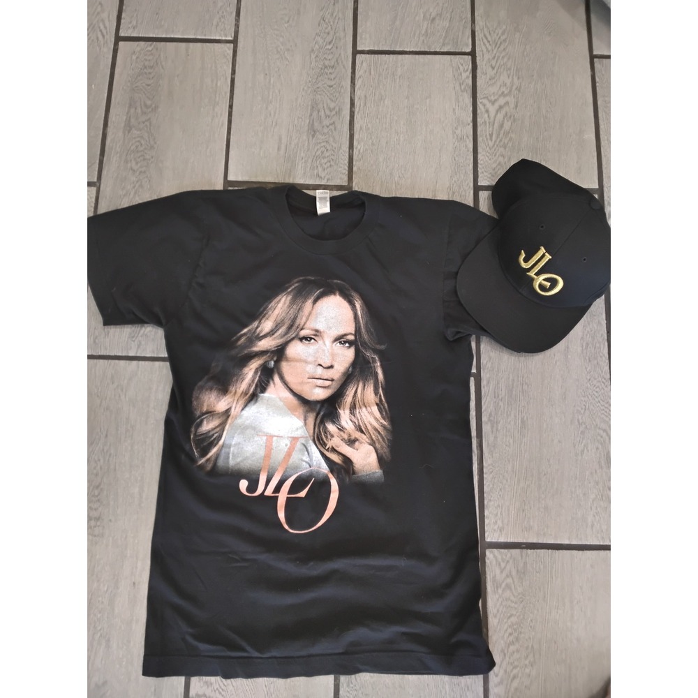 Jennifer Lopez JLO It's My Party Tour 2019 T-Shirt and Hat Bundle Black Small
